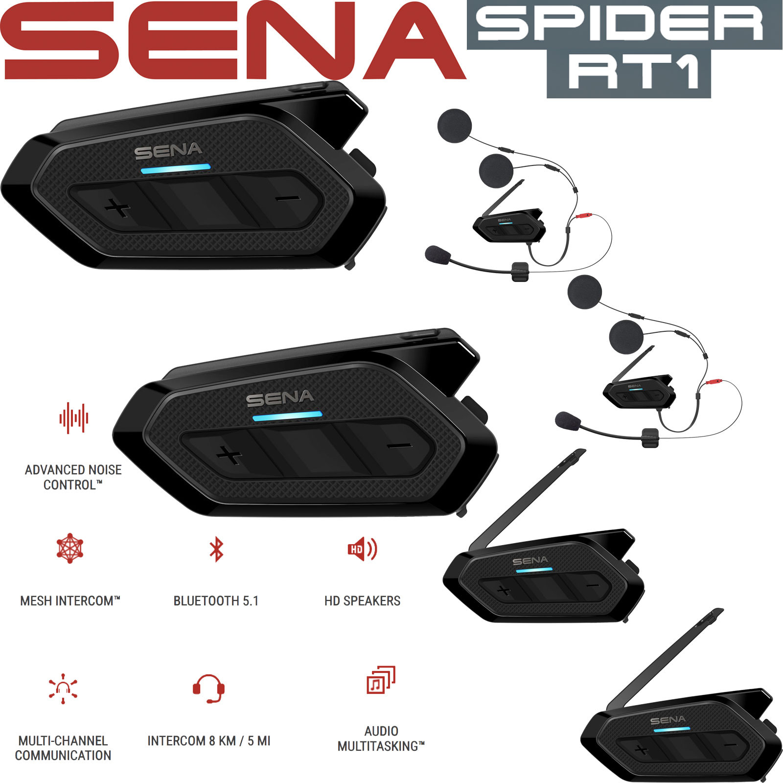 Køb Sena SPIDER RT1 motorcykelheadset Bikeroutfit.dk
