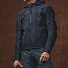 Modeka Davey Air 2in1 motorcykeljakke hættetrøje softshell CE AA vandtæt mesh med beskyttere