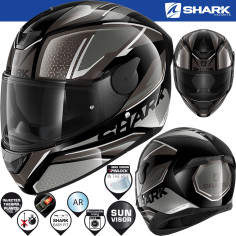 Shark full-face hjelm D-SKWAL 2 med solskærm og 100% Max Vision Pinlock