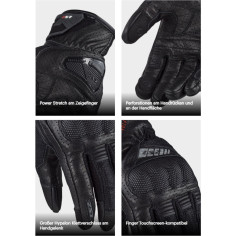 LS2 AIR RAPTOR MAN motorcykelhandsker CE-læder med Air-Mesh Power-Stretch og beskyttere