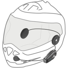 Interphone U-Com 8R motorcykel headset gruppe mesh 2.0 Bluetooth 40mm HD højttaler