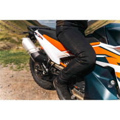 Knox Colton tapered slim motorcykeljeans CE AA-denim med tovejsstræk og beskyttere