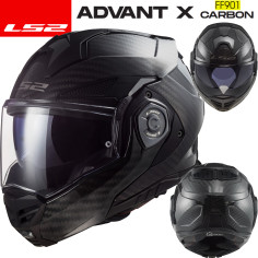 LS2 flip-up hjelm FF901 ADVANT X CARBON med P/J homologering og solskærm ECE 22.06