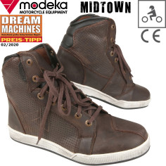 Modeka motorcykel sneakers MIDTOWN Urban lædersko med snørebånd med CE og beskyttere