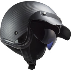 LS2 OF601 BOB II 2 Carbon jet hjelm letvægts ECE 22.06 dobbelt-D med tonet solskærm