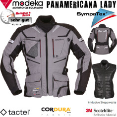 Modeka motorcykel jakke PANAMERICANA LADY vandtæt Sympatex inkl. Beskyttere