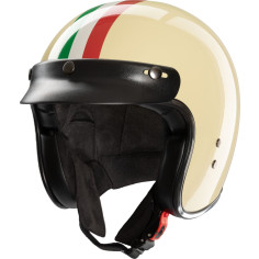 Redbike RB-802 jet-hjelm Italia elfenbensfarvet glasfiber ECE 22.06 inklusive hjelmskærm