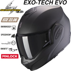 Scorpion flip-up hjelm EXO-TECH EVO 180 grader flip-back med solskærm ECE 22.06 Pinlock