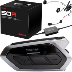 Sena Headset 50R motorcykelkommunikation ultra-flad med Mesh 2.0 Universal Intercom Bluetooth 5 HD-Audio Google Apple FM-Radio