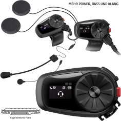 Sena Headset 5S Motorcykel-kommunikation Bike-to-Bike Intercom Bluetooth 5 HD-højttalere LCD-skærm