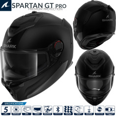 Shark full-face hjelm SPARTAN GT PRO med solskærm ECE 22.06 og Max Vision Pinlock