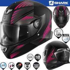 Shark full-face hjelm SKWAL 2.2 med solskærm Max Vision Pinlock og LED