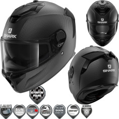 Shark sport full-face hjelm SPARTAN GT CARBON med solskærm og Max Vision Pinlock