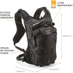 Kriega Trail 9 Adventure-rygsæk til motorcykel 9 liter ergonomisk med QuadLoc-Lite