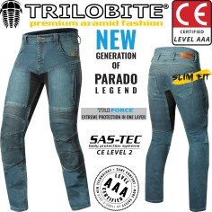 Trilobite motorcykel jeans PARADO CIRCUIT til mænd CE AAA aramid bukser slim fit med SAS-TEC niveau 2 beskyttere