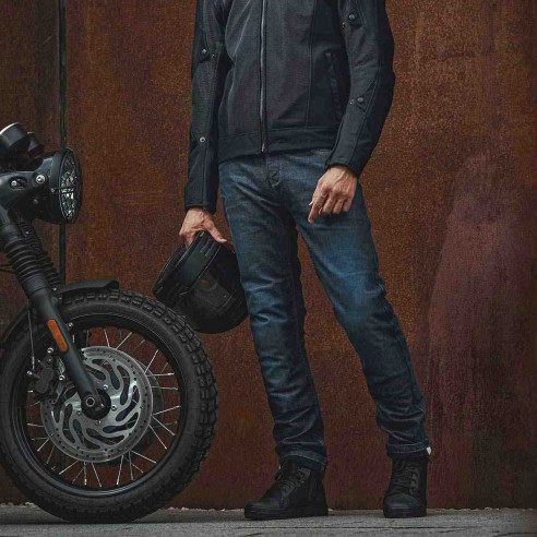 Modeka Bratt motorcykeljeans CE AAA Cordura CoolMax 5-lomme med Flying Bats-beskyttere