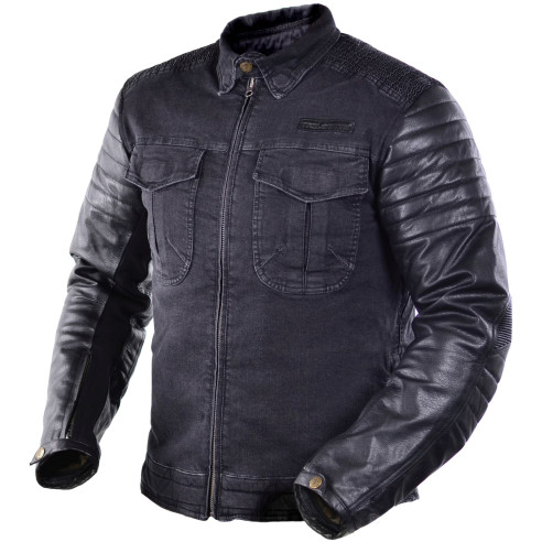 Trilobite motorcykeljakke ACID SCRAMBLER denim læder med termisk foring aramid beskyttere
