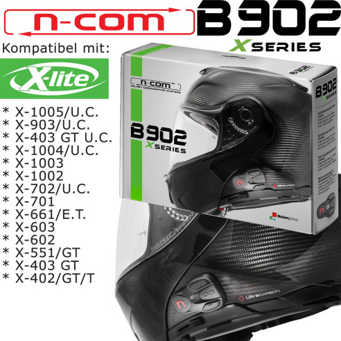 N-COM headset B902 X til X-Lite hjelme X-1005 X-903 X-403 X-1004 X-1003 X-1002 X-702 X-701 og mere