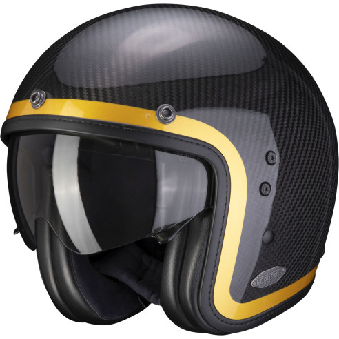 Scorpion pilot hjelm BELFAST CARBON med solskærm og Ultra-TCT carbonfiberhjelmskal