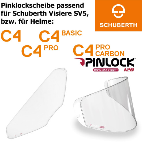Schuberth Pinlock 120 til visirer SV5 eller hjelme C4 / C4 Basic / C4 Pro / C4 Pro Carbon / C4 Pro Kvinder