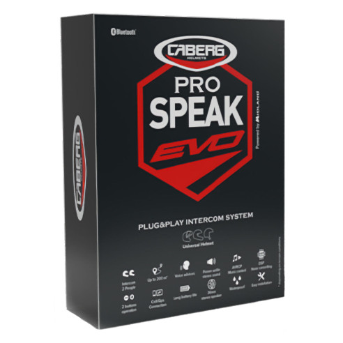Caberg Headset PRO SPEAK EVO enkelt sæt Bluetooth 5.0 til Levo Duke Tourmax Avalon Drift Riviera V4 X