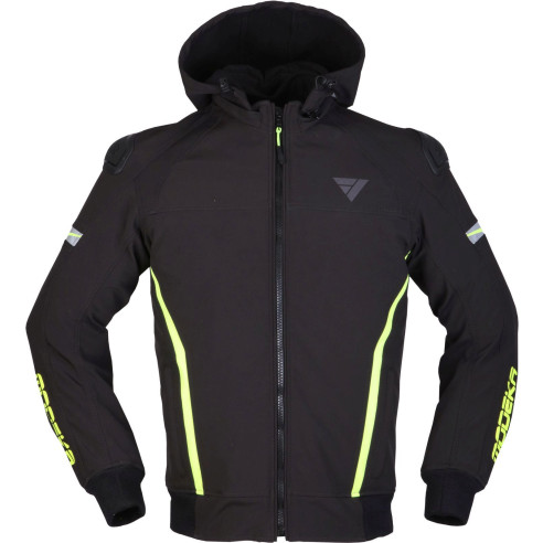 Modeka softshell -hættetrøje CLARKE SPORT motorcykeljakke vandtæt CE A med beskyttere og termofor