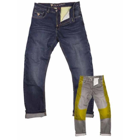 Modeka motorcykel jeans GLENN Denim Aramid Stretch med højdejusterbar knebeskytter