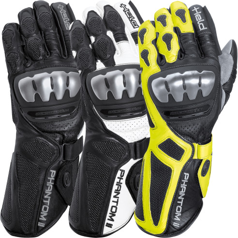 Held motorcykelhandsker PHANTOM II 2 med Aramid Titanium knoskal CE og specialskum