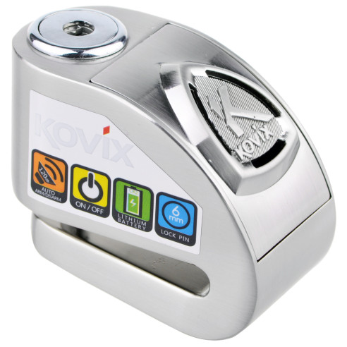 Kovix Alarm bremseskivelås KD6 med 6 mm stift 120dB beskyttelsesniveau 6