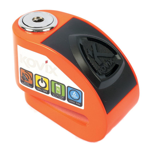 Kovix Alarm bremseskivelås KD6 med 6 mm stift 120dB beskyttelsesniveau 6