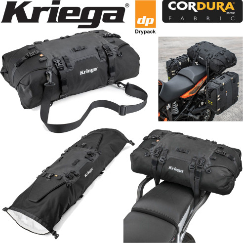 Kriega bagpose US-40 DRYPACK med Cordura 40 liters vandtæt motorcykelbagagepose med to indgange