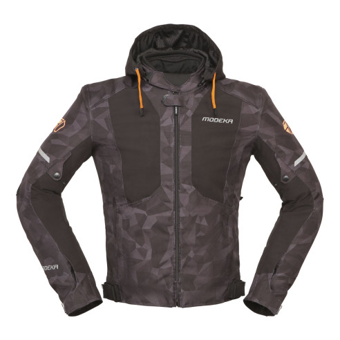 Modeka softshell motorcykeljakke JAKSON med beskyttere CE AA AirVent vandtæt Humax Stretch