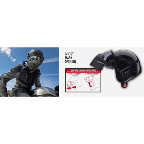 Caberg Ghost X jethjelm ECE 22.06 4 konfigurationer med aftagelig maske
