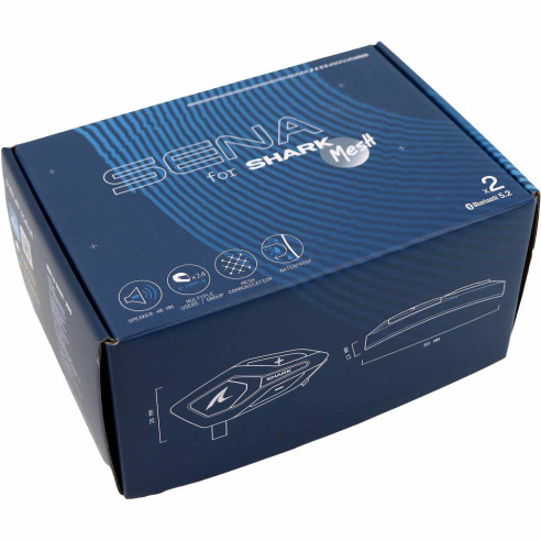 Senawave headset MESH til Shark ECE 22.06-hjelme op til 24 medlemmer 1600 meter