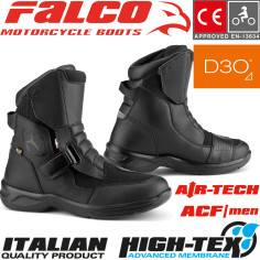 Falco motorcykelstøvler LAND 2 vandtæt velcro CE med D3O beskyttere