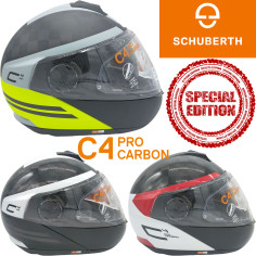 Schuberth flip-up hjelm C4 Pro Carbon SPECIAL EDITION premium hjelm med solskærm og Max Vision 120 Pinlock