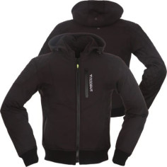 Modeka motorcykel softshell jakke CLARKE med aftagelig hættetrøje, termovest og beskyttere