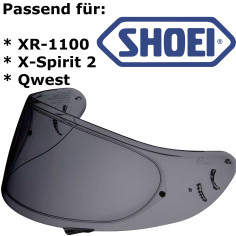 Shoei visir CW-1 til hjelm XR-1100 / X-Spirit 2 / Qwest forberedt til Pinlock