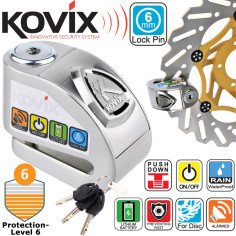 Kovix Alarm bremseskivelås KD6 med 6 mm stift 120dB beskyttelsesniveau 6