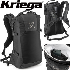 Kriega motorcykel rygsæk R16 vandtæt hoftebælte Quadloc bæltesystem med plads til bærbar Cordura Air-Mesh