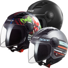 LS2 pilot hjelm OF562 AIRFLOW med langt visir meget let med ECE 22.05