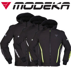 Modeka softshell -hættetrøje CLARKE SPORT motorcykeljakke vandtæt CE A med beskyttere og termofor