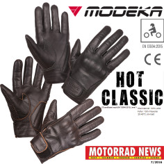 Modeka retro motorcykelhandsker HOT CLASSIC Urban læder perforeret med CE-certificering