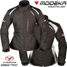 Modeka 2in1 motorcykeljakke VIOLETTA LADY til kvinder vandtæt Humax membran CE med YF beskyttere