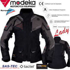 Modeka motorcykeljakke PANAMERICANA II 2 LADY til kvinder med Sympatex Cordura CE AA SAS-TEC beskyttere