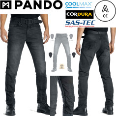 Pando Moto motorcykeljeans ROBBY COR 01 til mænd CE A Cordura CoolMax med SAS-TEC beskyttere