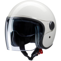 Redbike RB-862 Jet-hjelm antik hvid ECE 22.06 glasfiber med langt visir og solskærm