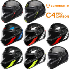 Schuberth flip-up hjelm C4 PRO CARBON premium hjelm med solskærm og Max Vision Pinlock 120