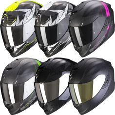 Scorpion fullface hjelm EXO-1400 CARBON AIR solskærm Max Vision Pinlock AirFit kindepuder + frit visir