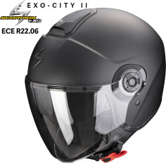 Scorpion pilot hjelm EXO-CITY II 2 med lang visir solskærm og ECE 22.06